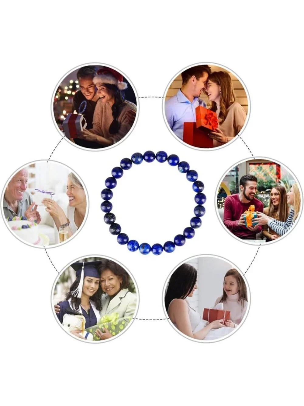 Handmade Lapis Lazuli Bracelet | Chakra Gemstone Beaded Jewelry for Good Luck
